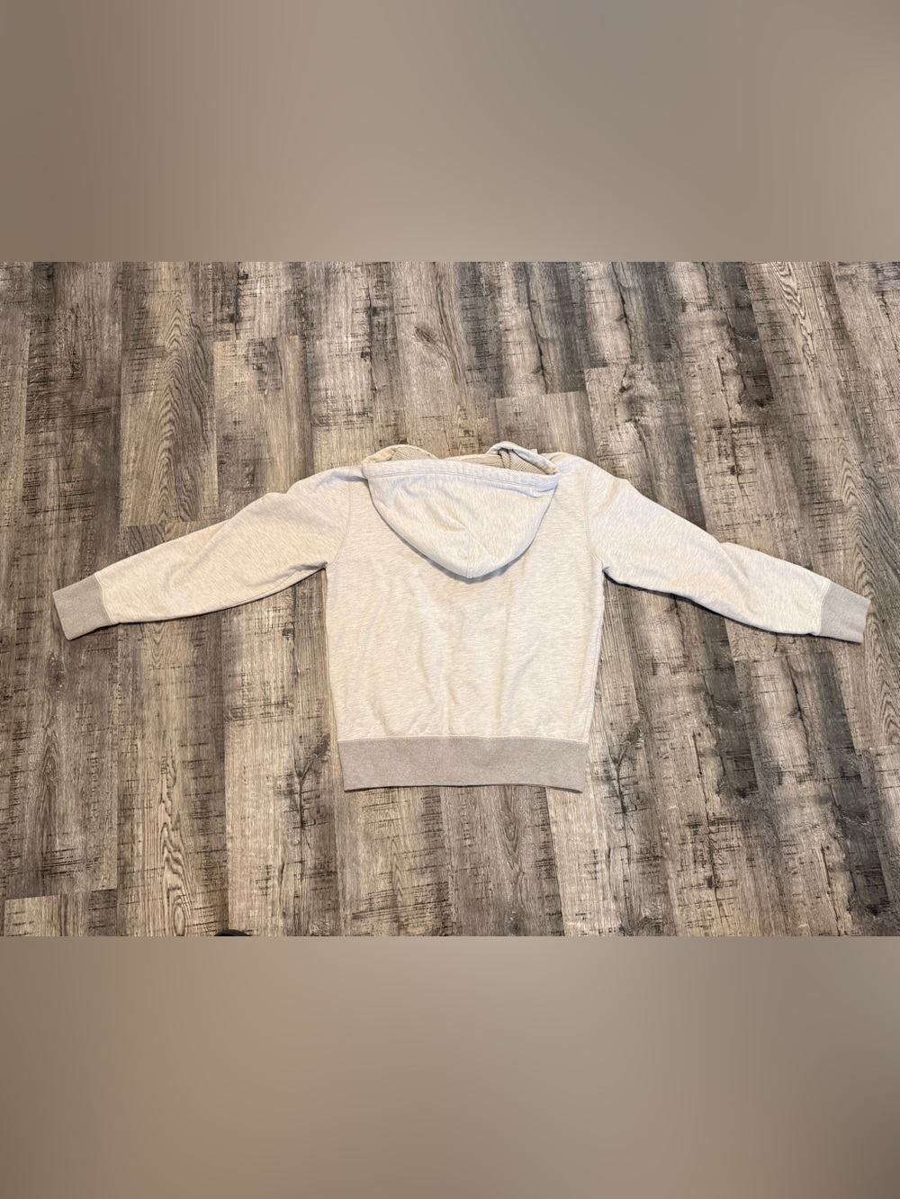 American Eagle Outfitters Light Heather Gray Men’s Zip Hoodie with Eagle Graphic - Picture 3 of 3